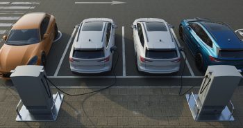Generic,Electric,Car,Charging,At,Station,Dock,Point,In,Parking